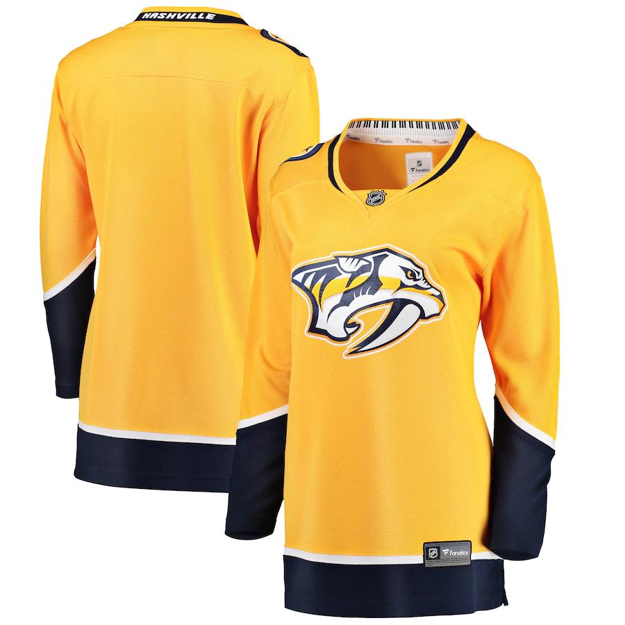 Nashville Predators Fanatics Branded Womens Breakaway Home Jersey Yellow