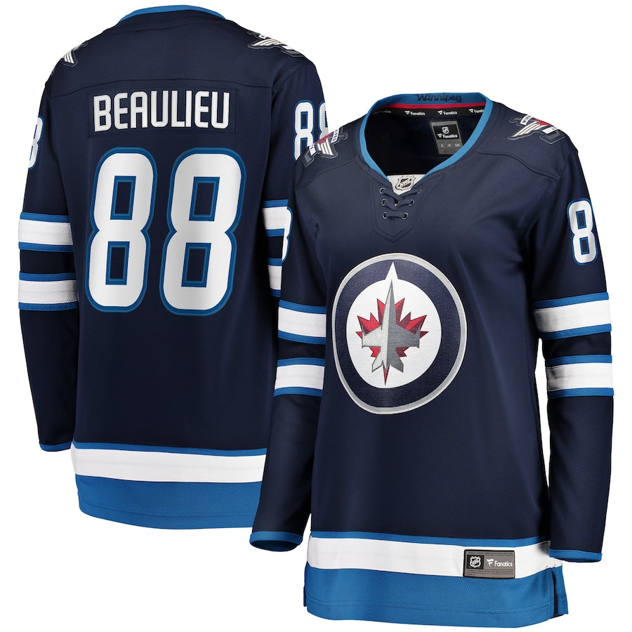 Nathan Beaulieu Winnipeg Jets Fanatics Branded Womens Home Breakaway Player Jersey Navy