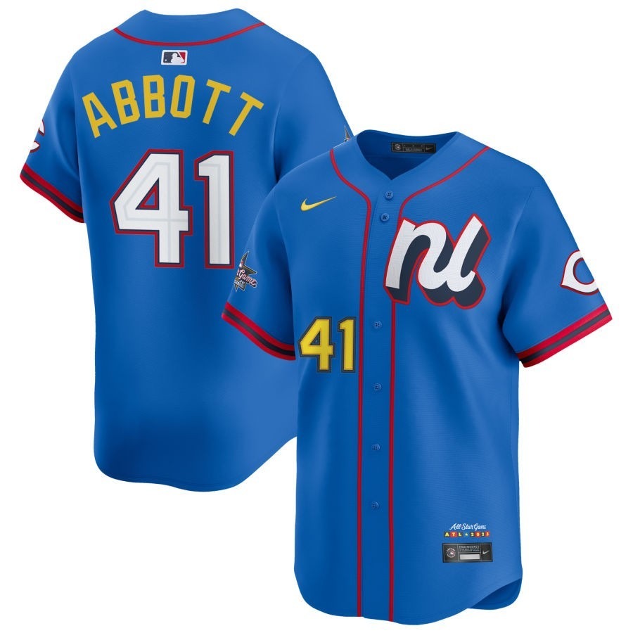 National League Andrew Abbott #41 Blue 2025 All-Star Limited Jersey Stitched
