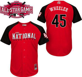 National League New York Mets 45 Zack Wheeler Red 2015 All star Bp Jersey