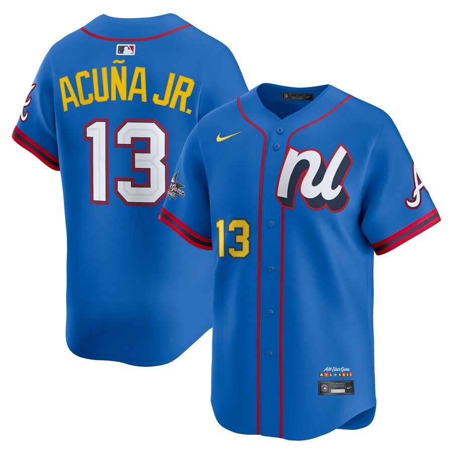 National League Ronald Acuna Jr #13 Blue 2025 All-Star Limited Jersey Stitched