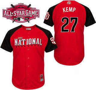 National League San Diego Padres 27 Matt Kemp Red 2015 All star Bp Jersey