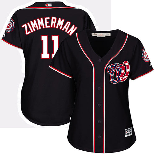 Nationals 11 Ryan Zimmerman Navy Blue Alternate Womens Stitched Baseball Jersey