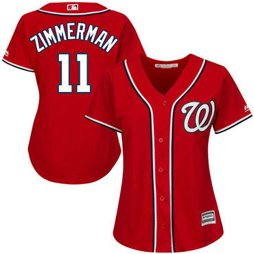 Nationals 11 Ryan Zimmerman Red Alternate Womens Stitched Baseball Jersey