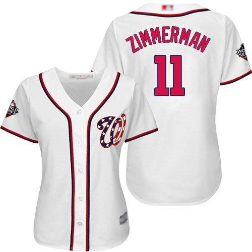 Nationals 11 Ryan Zimmerman White Home 2019 World Series Bound Womens Stitched Baseball Jersey