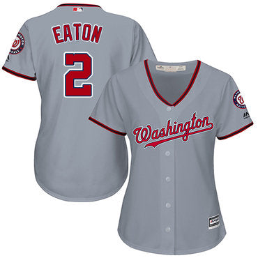 Nationals 2 Adam Eaton Grey Road Womens Stitched Baseball Jersey