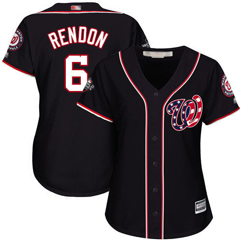 Nationals 6 Anthony Rendon Navy Blue Alternate 2019 World Series Bound Womens Stitched Baseball Jersey
