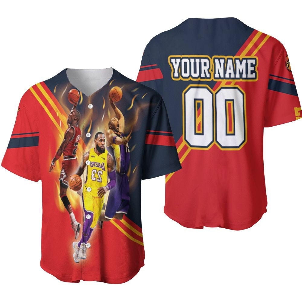 Nba Legends Michael Jordan Kobe Bryant Lebron James Signed Personalized Baseball Jersey