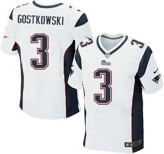 New England Patriots 3 Stephen Gostkowski White Road Nfl Nike Elite Jersey