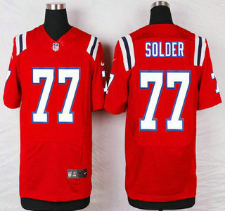 New England Patriots 77 Nate Solder Red Alternate Nfl Nike Elite Jersey