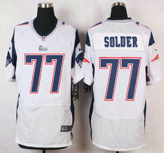 New England Patriots 77 Nate Solder White Road Nfl Nike Elite Jersey