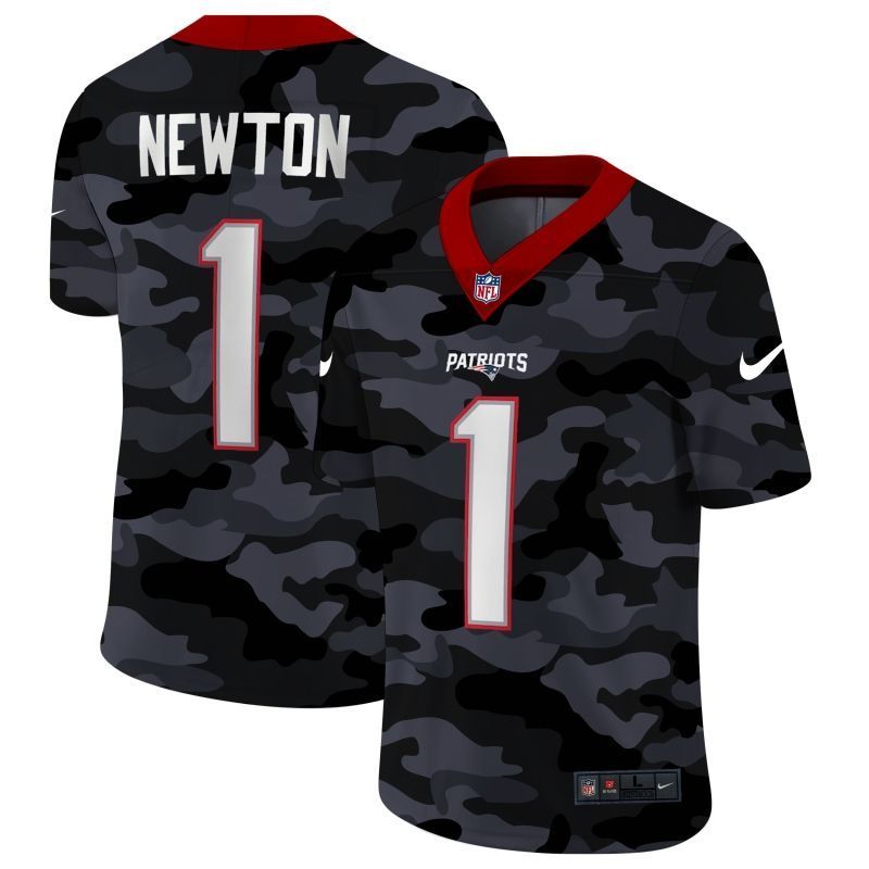 New England Patriots Cam Newton 1 Nfl 2020 Camo Black Jersey