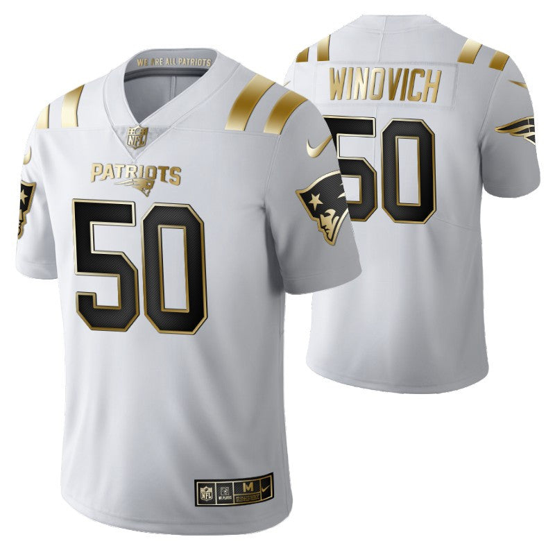 New England Patriots Chase Winovich 50 2021 Nfl Golden Brandedition White Jersey Gift For Patriots Fans