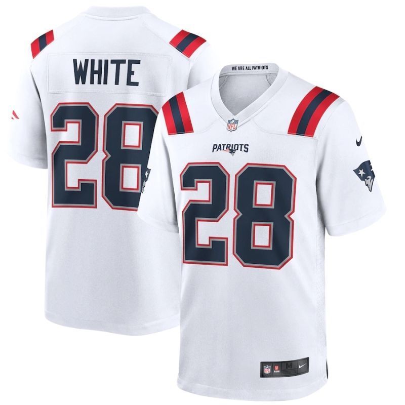 New England Patriots James White 28 Nfl 2020 White Jersey