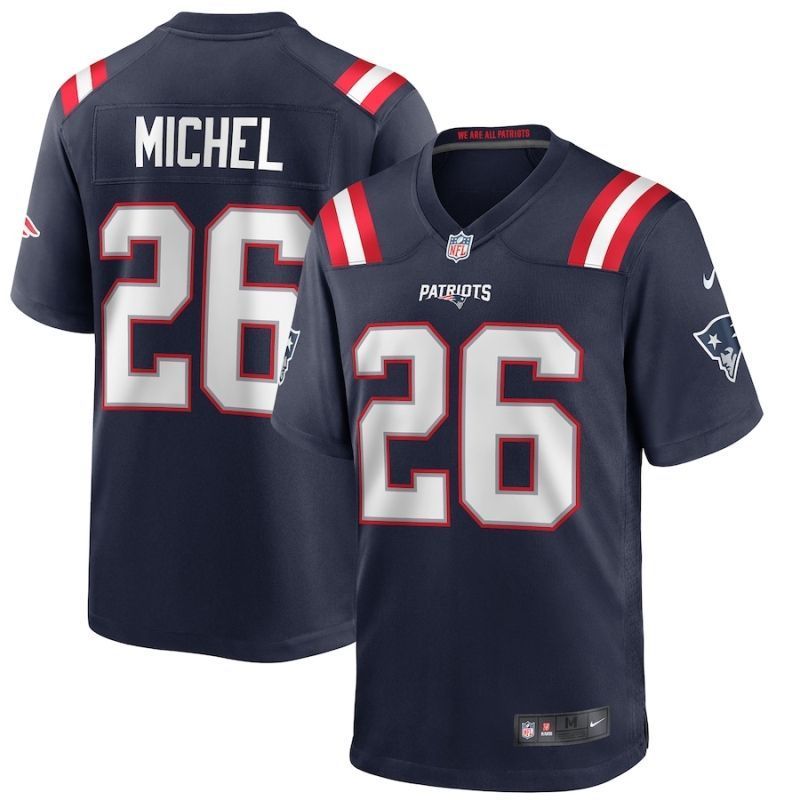 New England Patriots Sony Michel 26 Nfl 2020 Black Blue Jersey