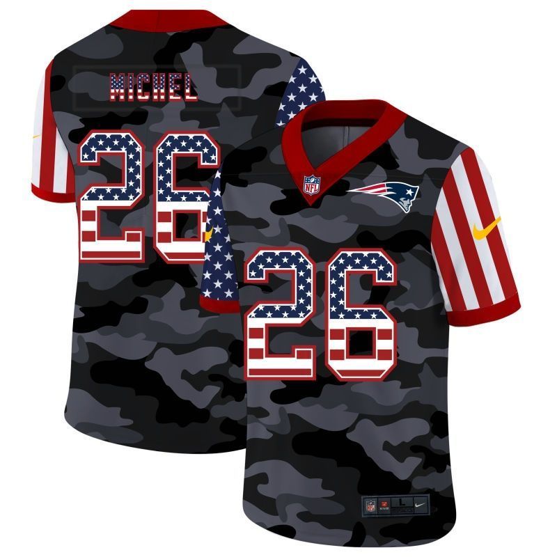 New England Patriots Sony Michel 26 Nfl 2020 Camo Jersey
