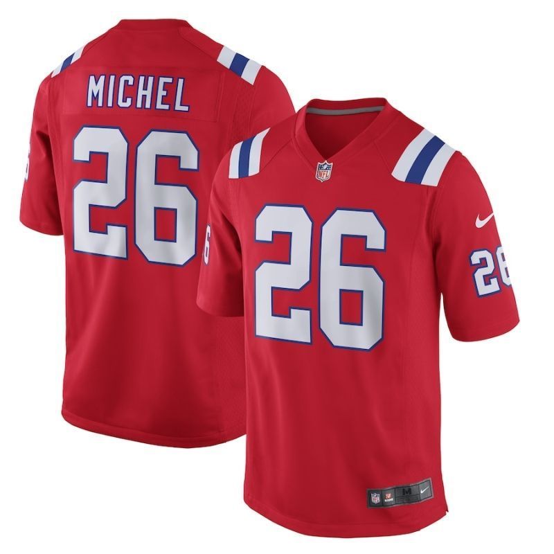 New England Patriots Sony Michel 26 Nfl 2020 Red Jersey