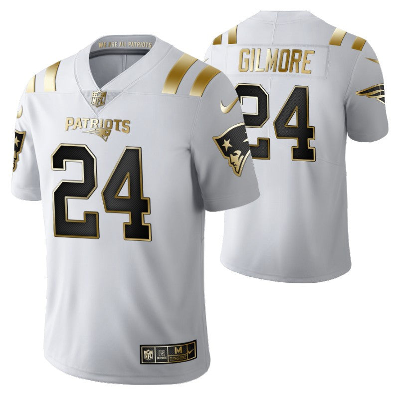 New England Patriots Stephon Gilmore 24 2021 Nfl Golden Brandedition White Jersey Gift For Patriots Fans