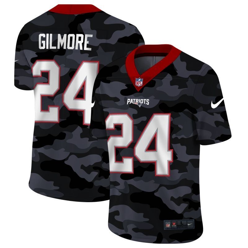 New England Patriots Stephon Gilmore 24 Nfl 2020 Camo Black Jersey