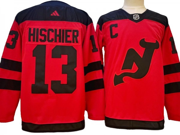 New Jersey Devils #13 Nico Hischier Red 2024 Stadium Series Jersey