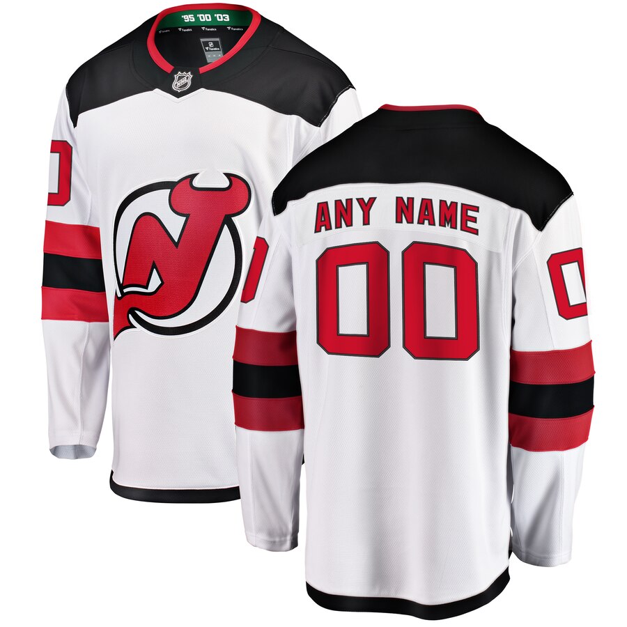 New Jersey Devils Fanatics Branded Away Breakaway Custom Jersey White