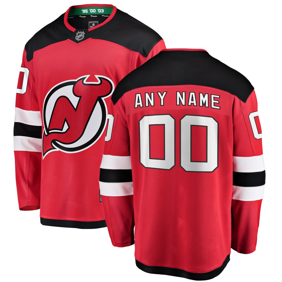 New Jersey Devils Fanatics Branded Home Breakaway Custom Jersey Red