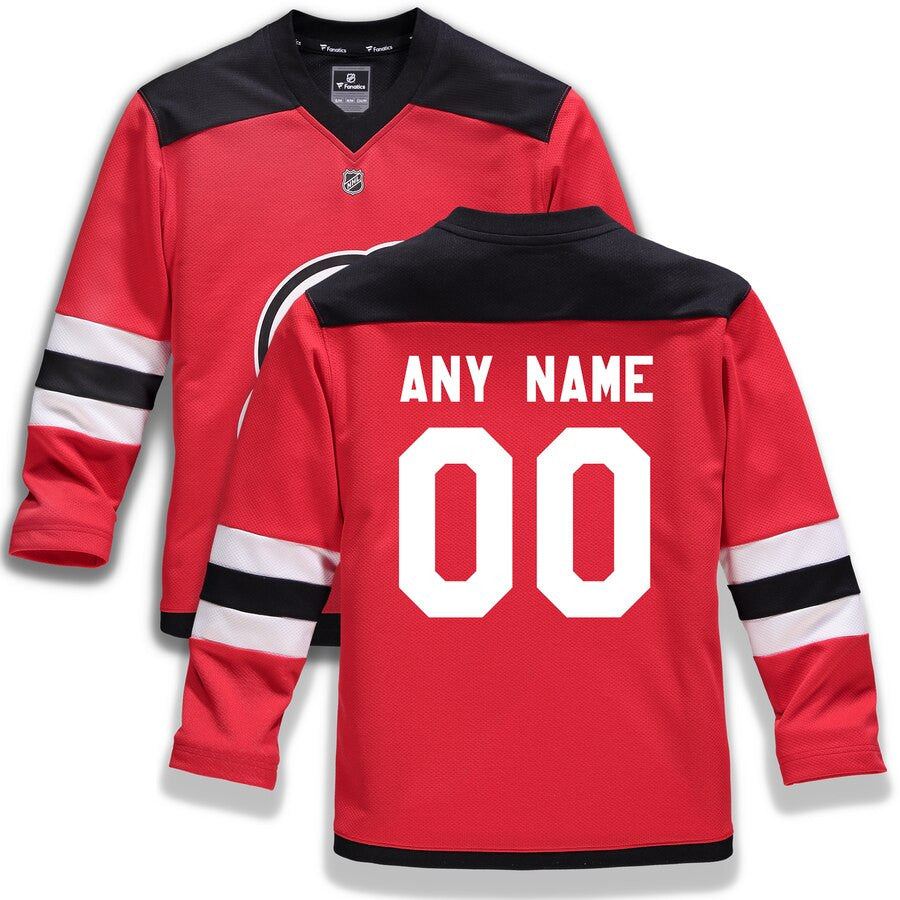 New Jersey Devils Fanatics Branded Youth Home Replica Custom Jersey Red