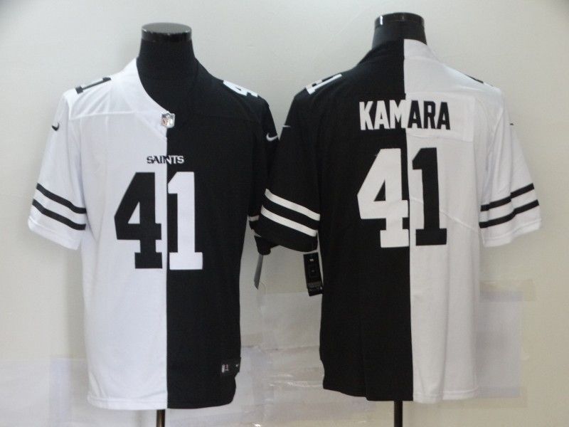 New Orleans Saints Alvin Kamara 41 Nfl 2020 Black And White Jersey