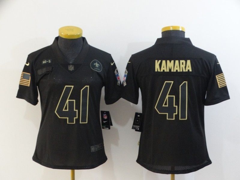New Orleans Saints Alvin Kamara 41 Nfl 2020 Black Womens Jersey