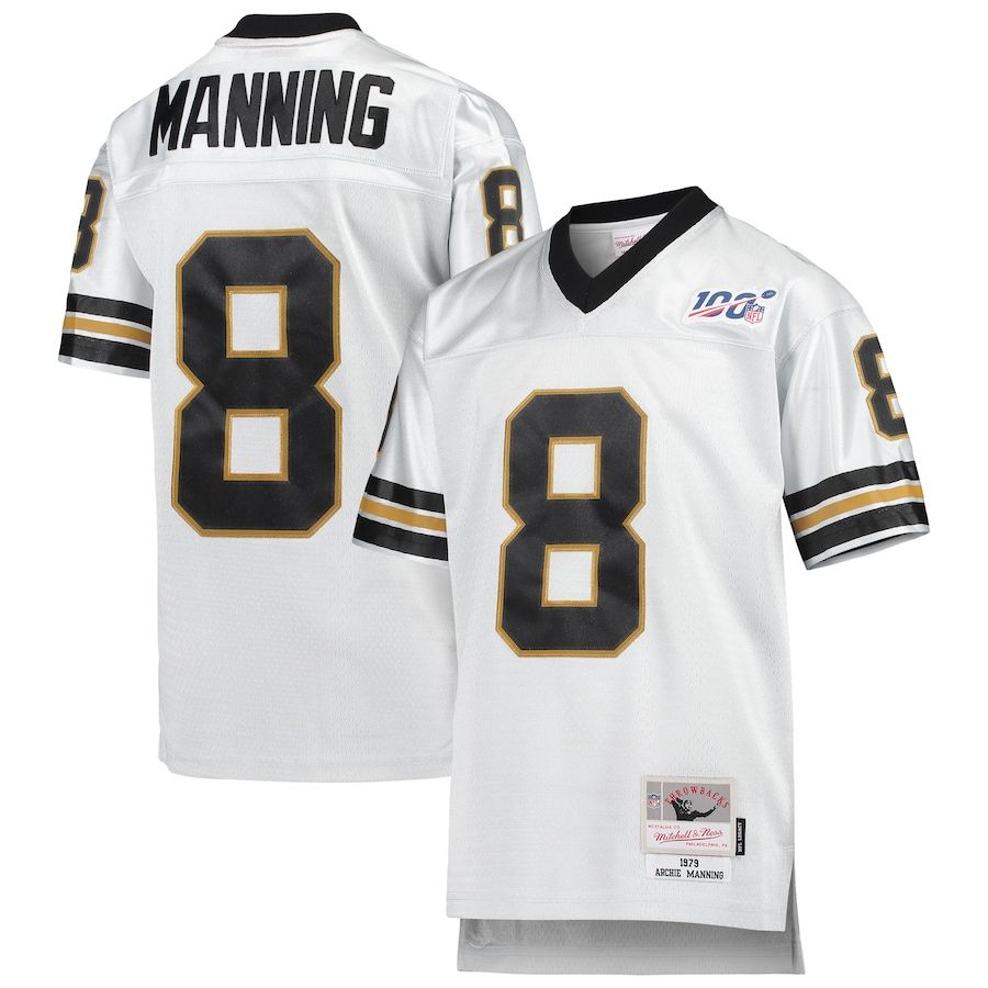 New Orleans Saints Archie Manning Mitchell Ness Platinum Nfl 100 Retired Player Legacy Jersey