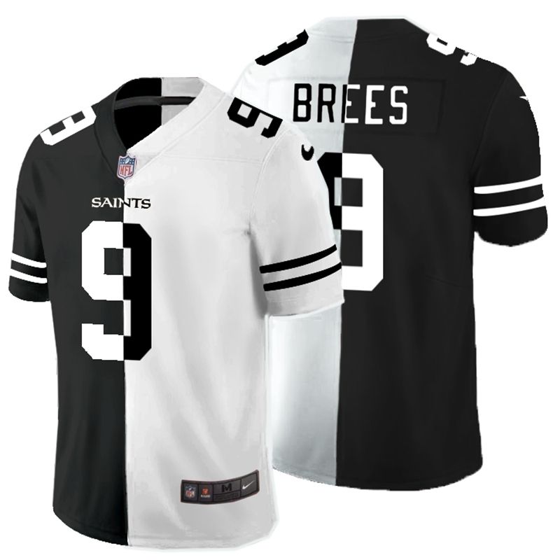 New Orleans Saints Drew Brees 9 Nfl 2020 Black And White Jersey