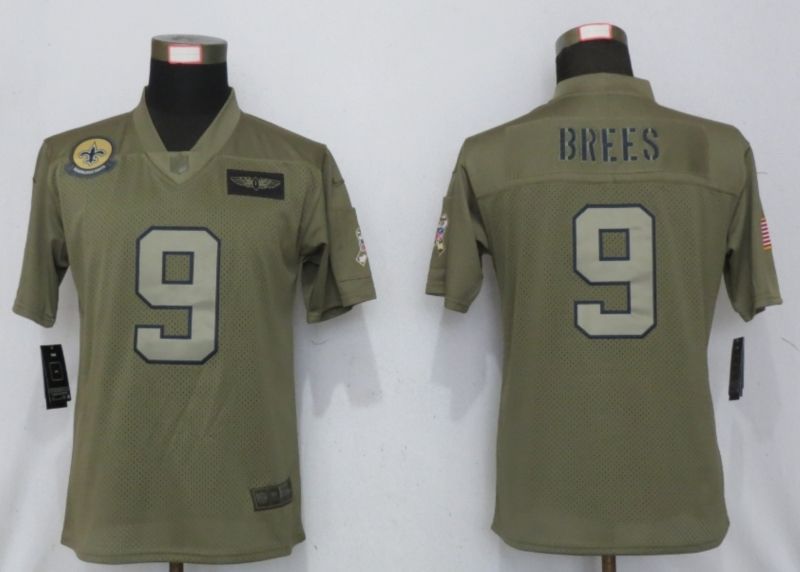 New Orleans Saints Drew Brees 9 Nfl 2020 Moss Green Jersey