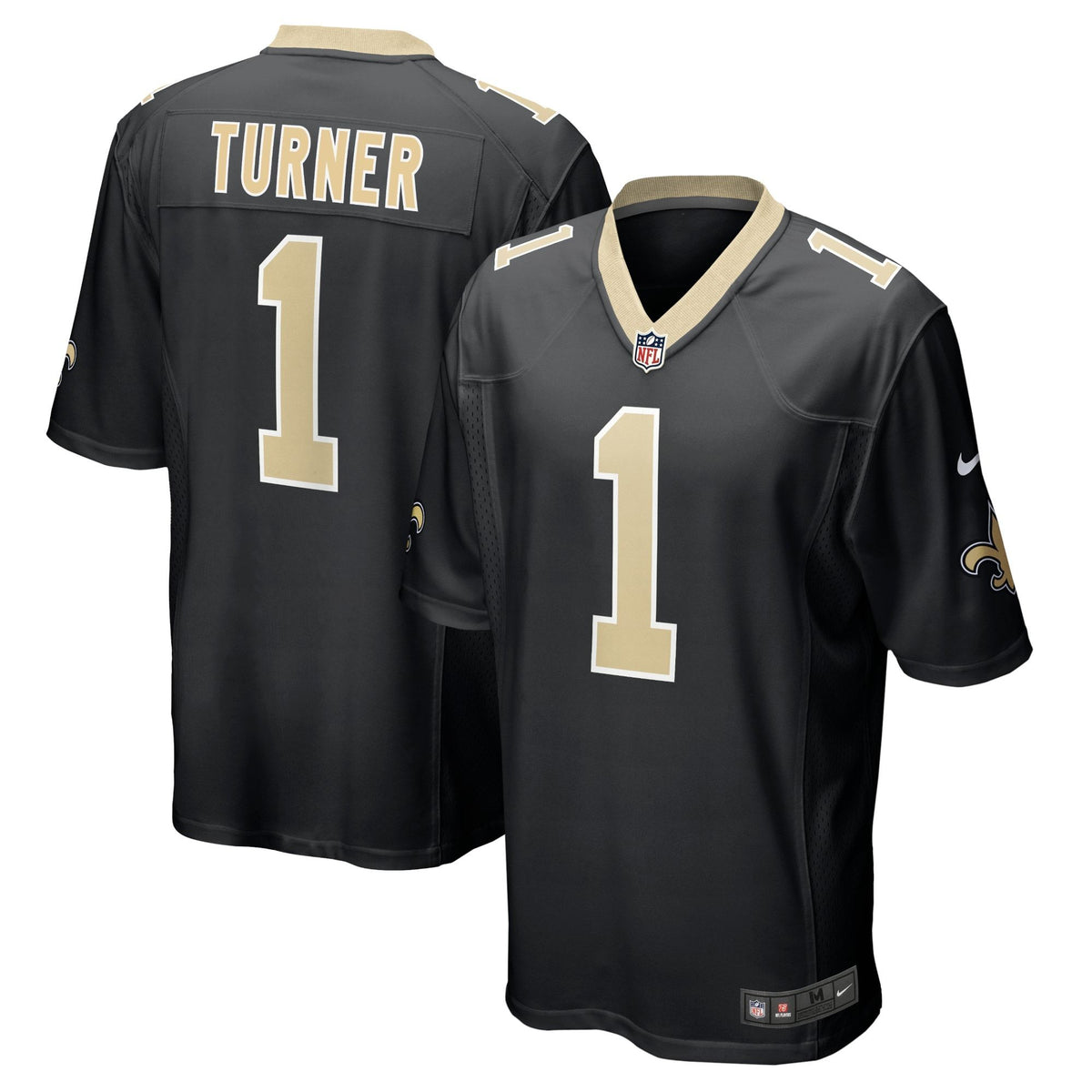 New Orleans Saints Payton Turner Black 2021 Nfl Draft First Round Pick Game Mens Jersey Gift For Saints Fans