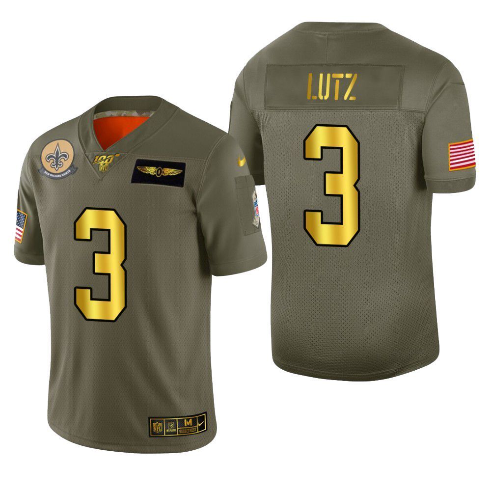 New Orleans Saints Wil Lutz 2019 Salute To Service Nfl 100 Mens Jersey Metallic