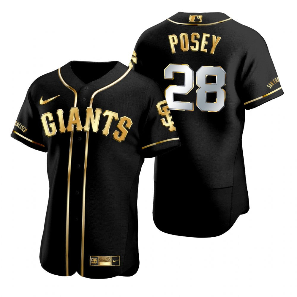 New York Giants 28 Buster Posey Mlb Golden Brandedition Black Jersey Gift For Giants Fans