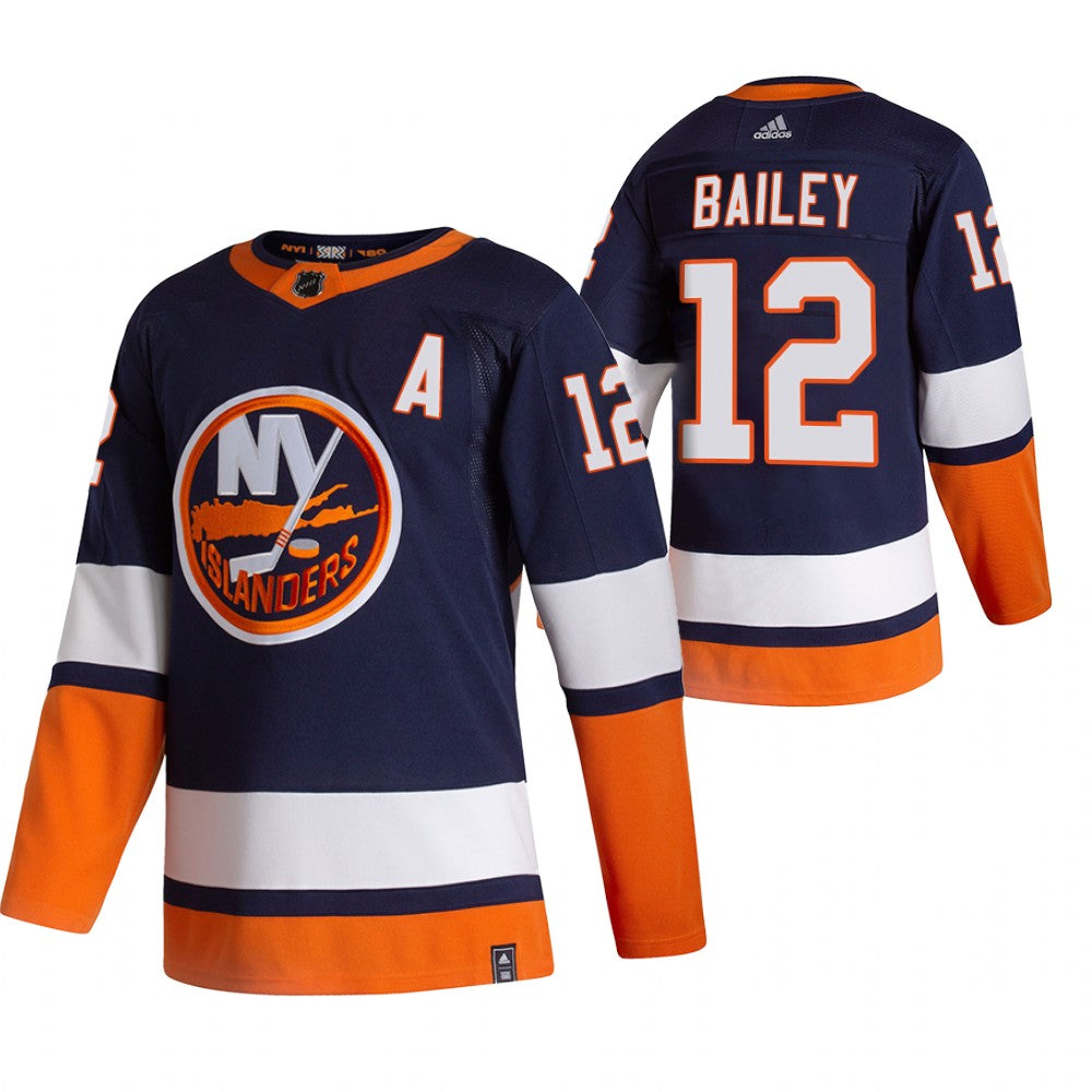 New York Islanders 12 Josh Bailey Navy Blue Mens Adidas 2020 21 Reverse Retro Alternate Nhl Jersey