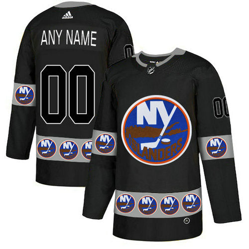 New York Islanders Custom Black Team Logos Fashion Jersey Stitched