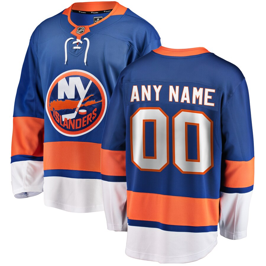 New York Islanders Fanatics Branded Home Breakaway Custom Jersey Blue