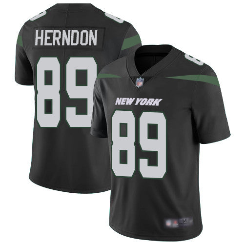 New York Jets 89 Chris Herndon Black Alternate Mens Stitched Football Vapor Untouchable Limited Jersey