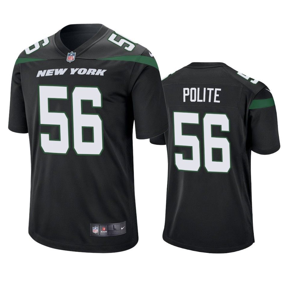 New York Jets Jachai Polite 2019 Nfl Draft Black Game Jersey