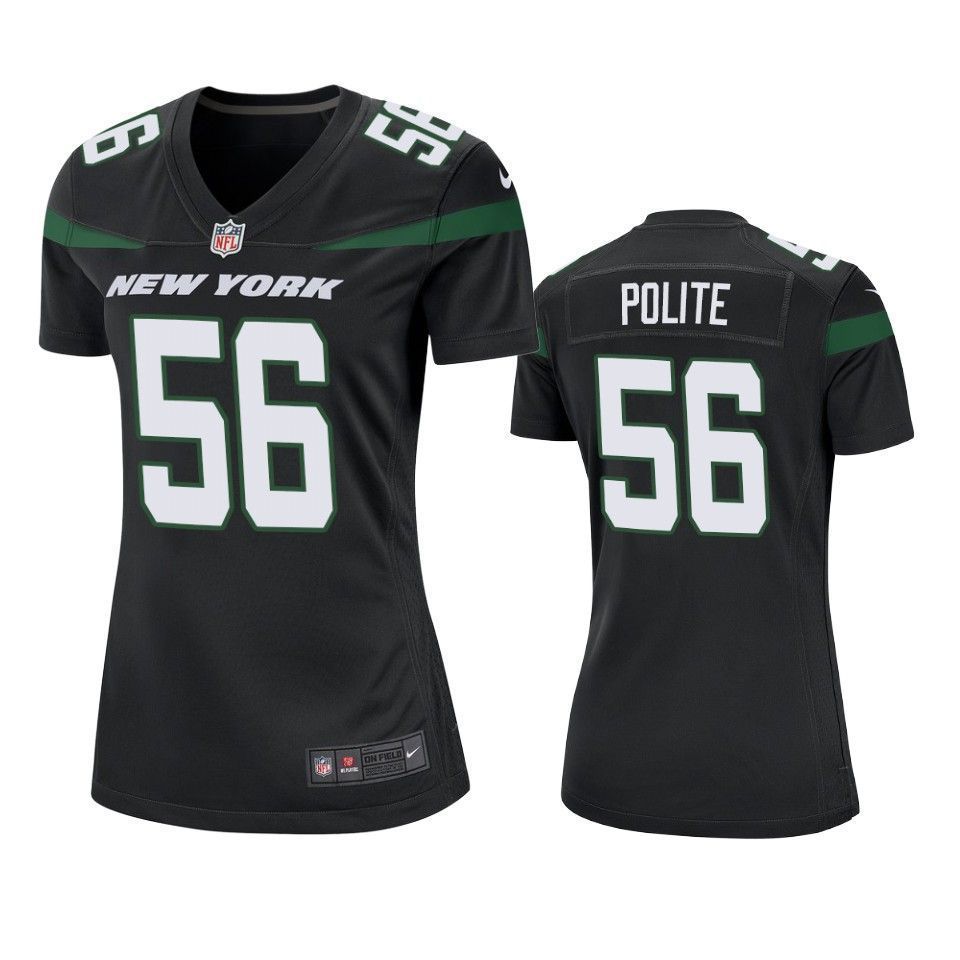 New York Jets Jachai Polite 2019 Nfl Draft Black Game Womens Jersey