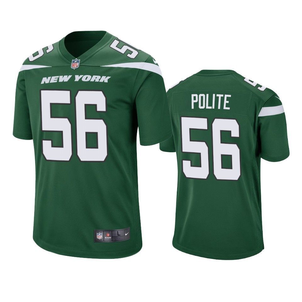 New York Jets Jachai Polite 2019 Nfl Draft Green Game Jersey
