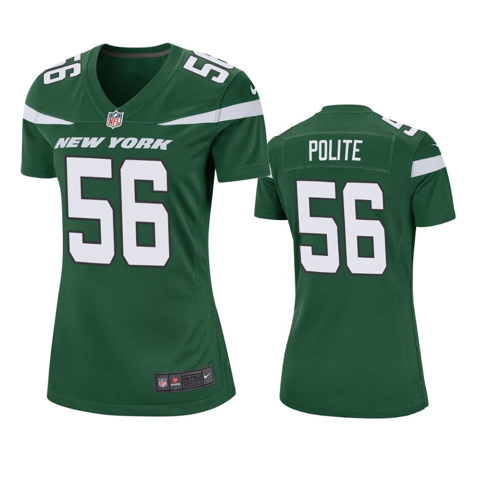 New York Jets Jachai Polite 2019 Nfl Draft Green Game Womens Jersey