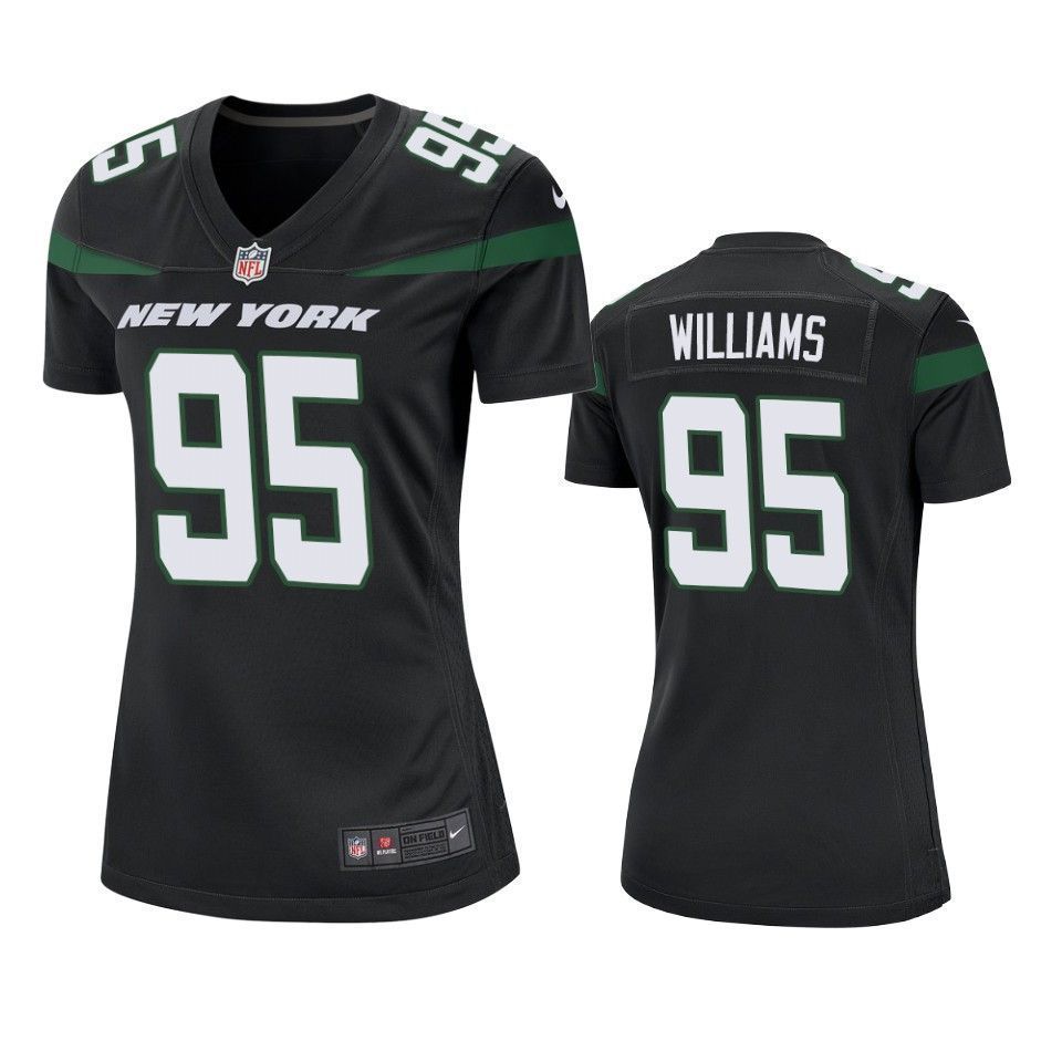 New York Jets Quinnen Williams 2019 Nfl Draft Black Game Womens Jersey