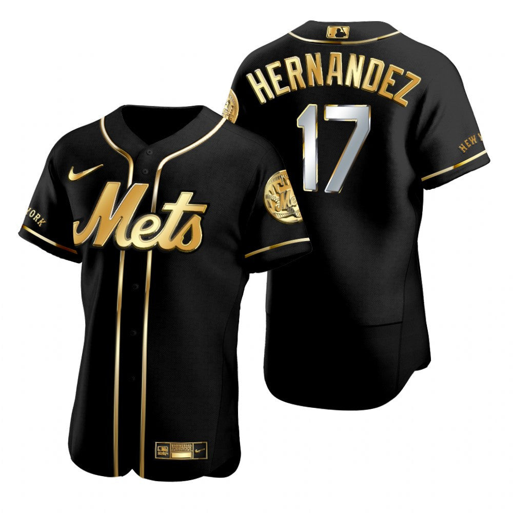 New York Mets 17 Keith Hernandez Mlb Golden Brandedition Black Jersey Gift For Mets Fans