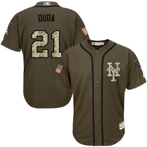 New York Mets 21 Lucas Duda Green Salute To Service Stitched Mlb Jersey