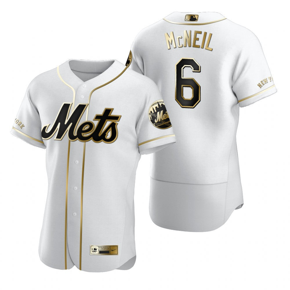 New York Mets 6 Jeff Mcneil Mlb Golden Brandedition White Jersey Gift For Mets Fans