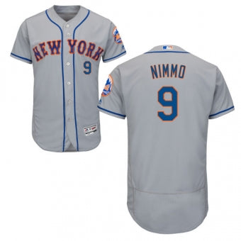 New York Mets 9 Brandon Nimmo Grey Flexbase Authentic Collection Stitched Mlb Jersey