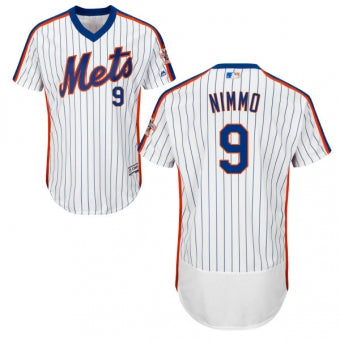 New York Mets 9 Brandon Nimmo Whiteblue Strip Flexbase Authentic Collection Alternate Stitched Mlb Jersey