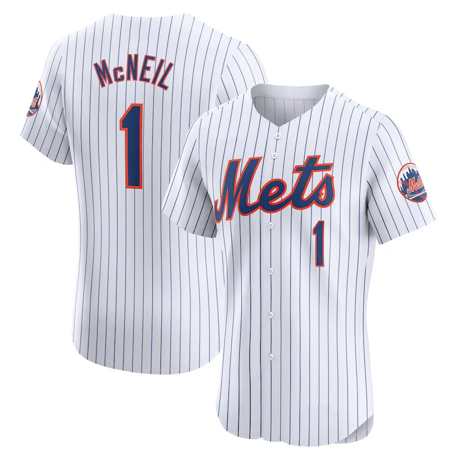 New York Mets #1 Jeff McNeil Home Elite Player Jersey White Stitched Baseball